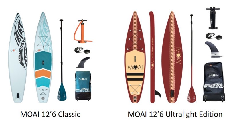 mOAI 12'6 vs MOAi 12'6 Ultralight Edition SUP board
